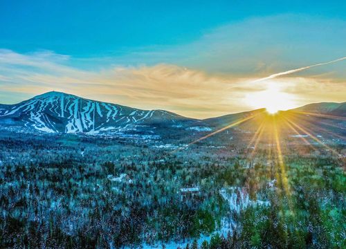 aerial view of sugarloaf with the sunset