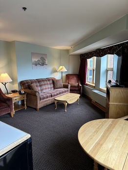 Junior suite hotel room living area