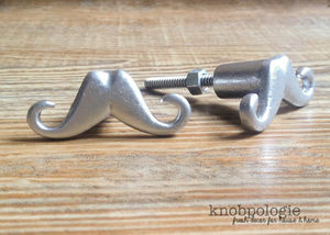 Metallic Mustache Dresser Knob - Knobpologie