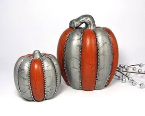 Metallic Silver Pumpkins - The Holiday Corner