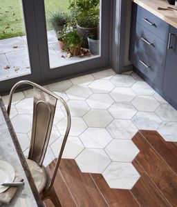 Topps Tiles - Hexagon Tile with Wood Flooring