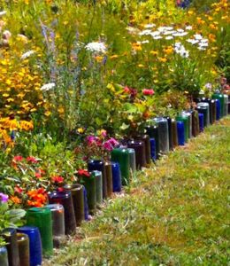 glass-bottles-garden-border