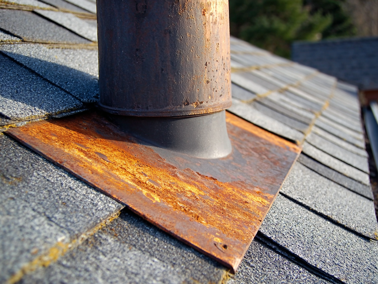 Rusty Flashing on Roof