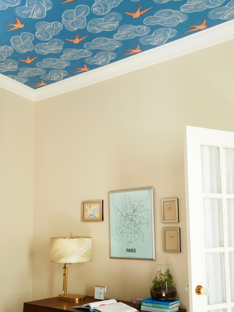 hgtv-bird-wallpaper-on-ceiling