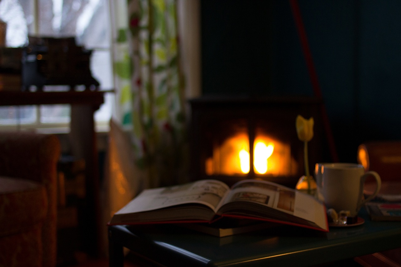 fireplace-and-book