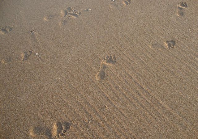 Topsail Beach Footprints in Sand