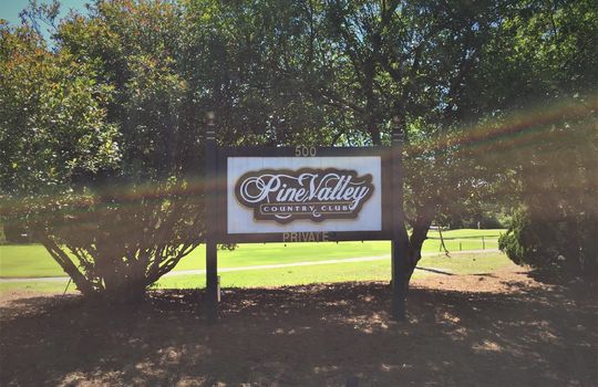 Pine Valley Estates Country Club Sign