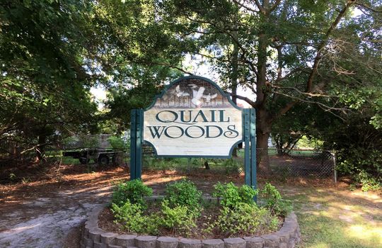 Quail Woods - Entrance Sign