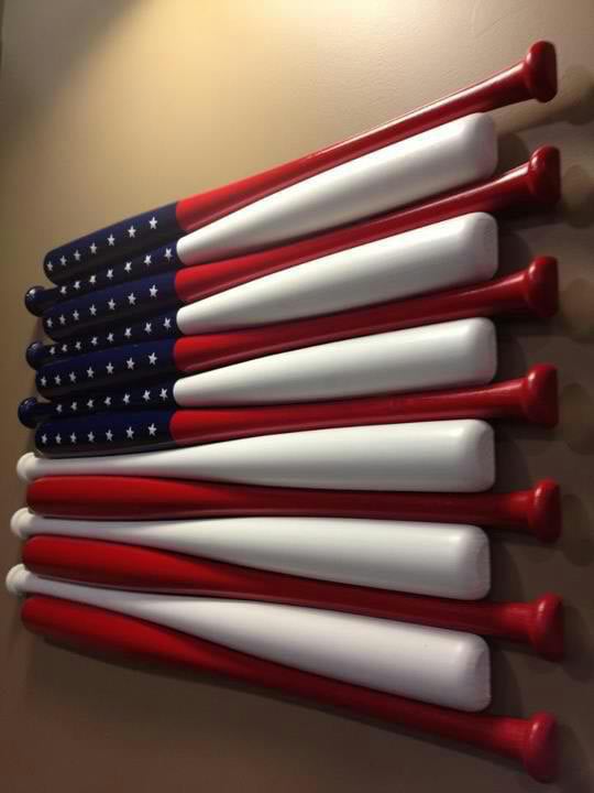 American Flag Made of Baseball Bats