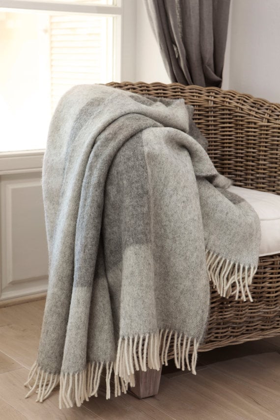 Wool Blanket with Fringe - BOTEH