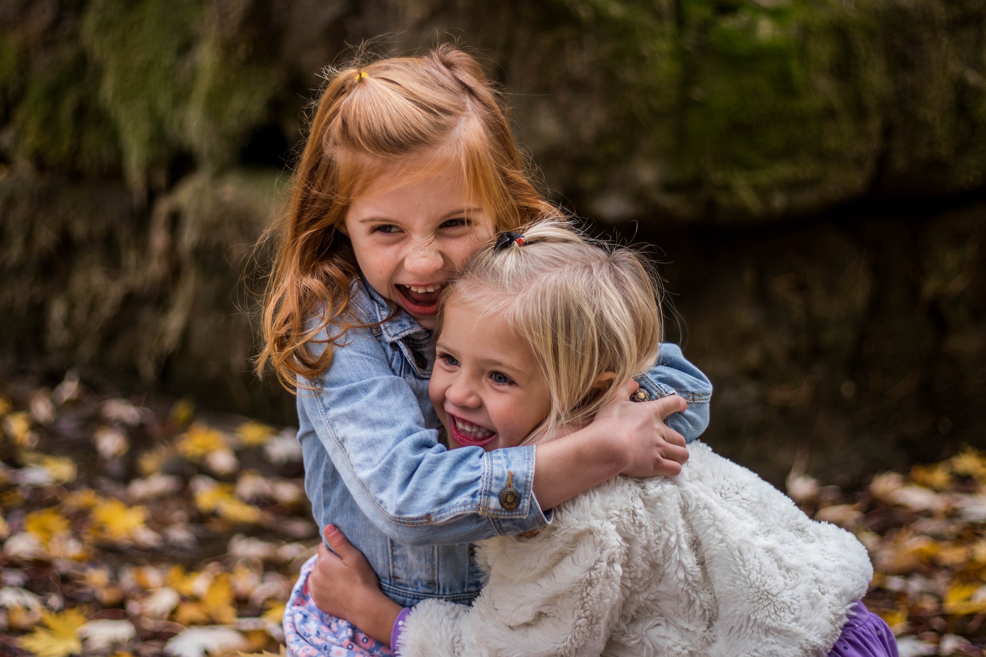 Little Girls Hugging