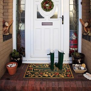 Amagabeli Outdoor Entryway Wipe Your Paws Welcome Mat