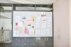 Blush and Gray Home Office - Style Me Pretty