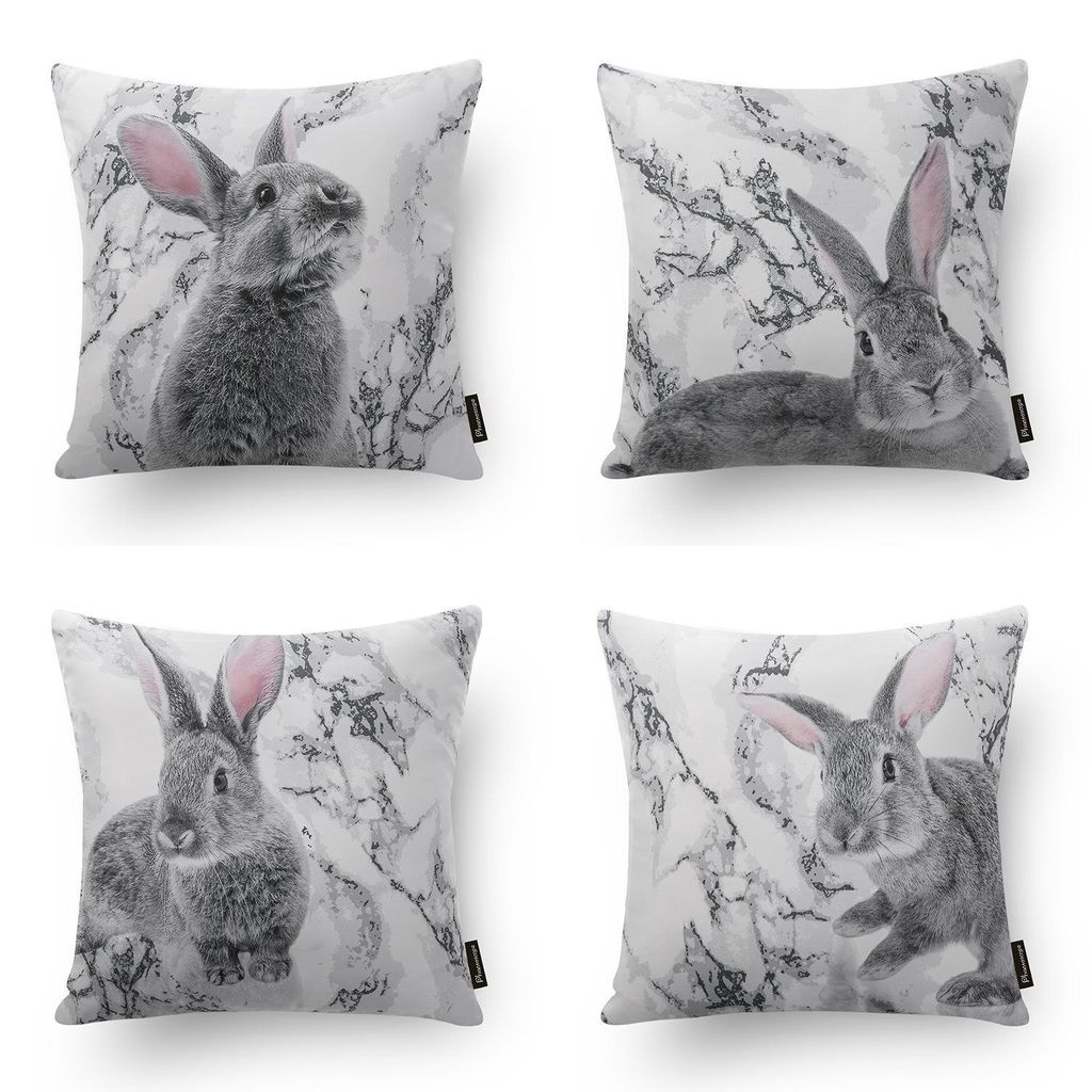 Easter Bunny - 18in x 18in - Polyester Cotton Blend Pillow Covers by Phantoscope
