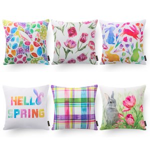 Easter Festival - 18in x 18in - Polyester Cotton Blend Pillow Covers by Phantoscope