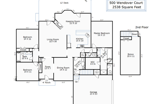 500 Wendover Court Floor Plan