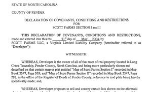 Example Restrictive Covenants
