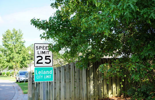 Lanvale Forest - Leland City Limit Sign