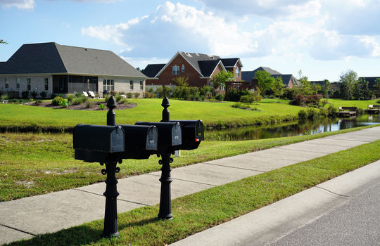 Woodwind Drive - Mailboxes and Canal