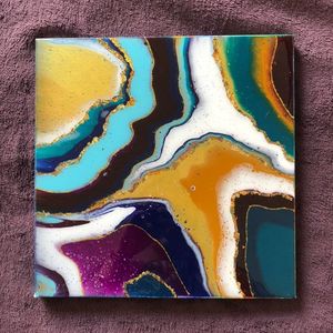 Color by Amber Line - Jewel Tone Puddle Pour Painting