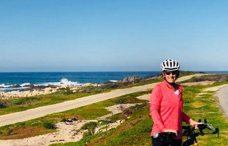 Melanie Cameron with Bike in South Africa