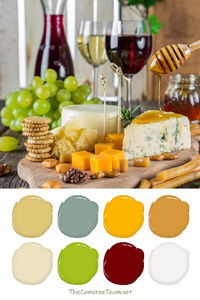 Cheese and Fruit Board with Wine Paint Color Palette - The Cameron Team