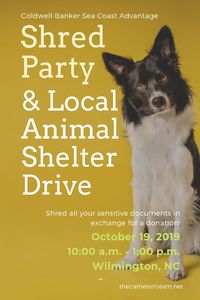 Shred Party & Local Animal Shelter Drive - October 19th - Wilmington NC (1)