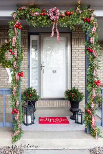 Denver Red Plaid Christmas Front Porch - Inspiration for Moms