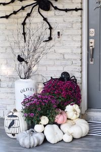 Pink and Purple Halloween Front Porch - Crazy Chic Design