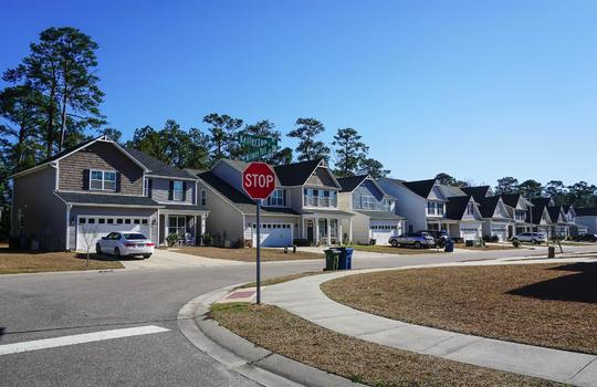 Street of homes in The Creek at Willowick