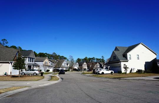 A stretch of two-story homes in The Park at Willowick