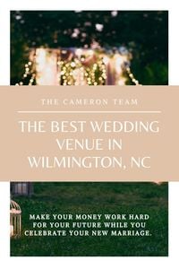 The Best WEdding Venue in Wilmington NC over lights and chairs in back yard