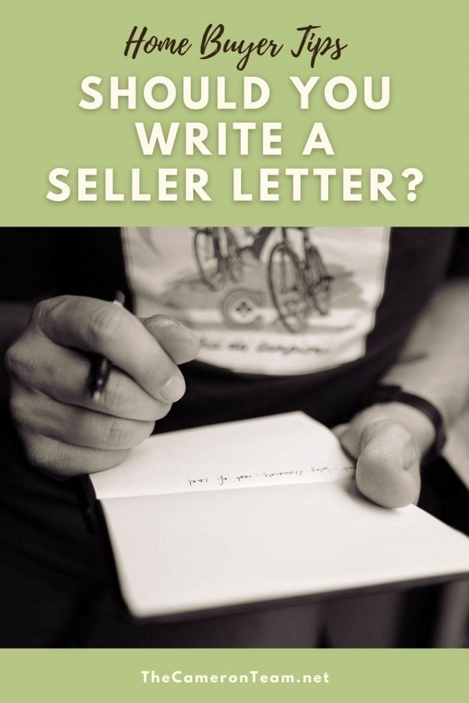 Man writing letter and "Should You Write a Seller Letter"