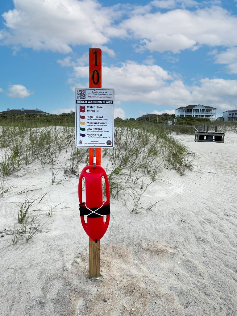 Caswell Beach and Southport Beach safety signs 2