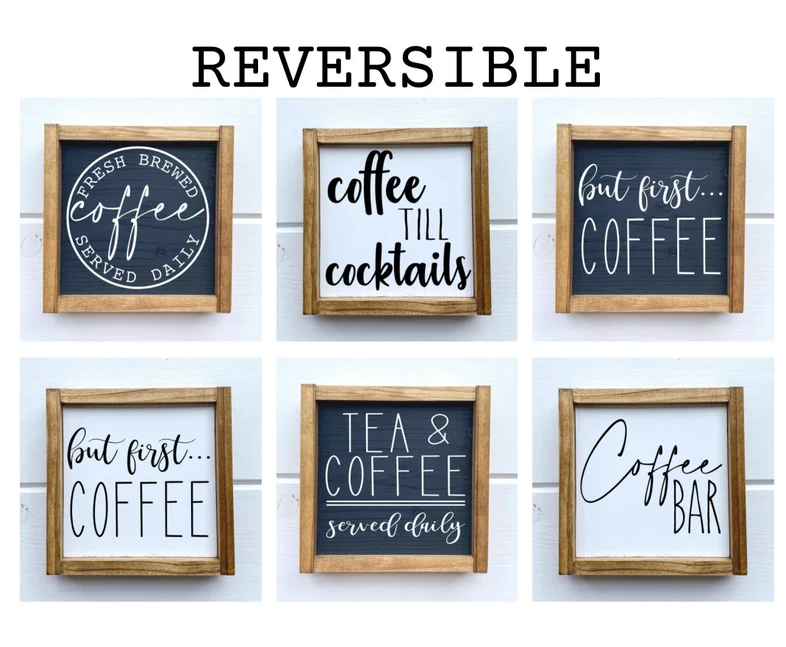 BrittsHomeDecorShop - Reversible Coffee Bar Sign