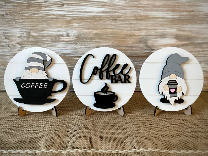 SimplyMineDecorCo - Gnome Shiplap Coffee Signs