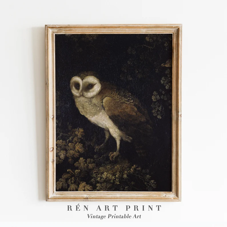 RenArtPrint - Moody Owl Painting