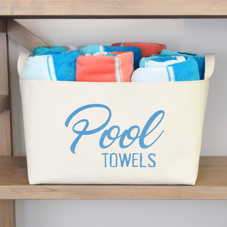 ASouthernBucket - Pool Towels Canvas Storage Basket