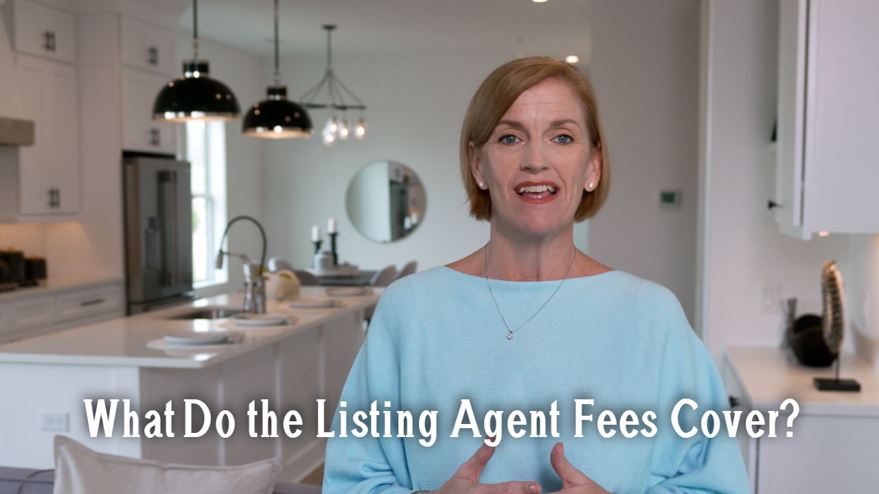 Melanie Cameron standing in a kitchen and "What Do the Listing Agent Fees Cover"