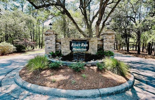 River Run Plantation - Entrance Sign with Waterfall