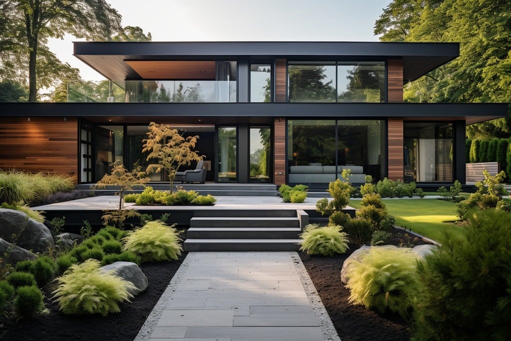 A Modern Home with a Minimalist Garden