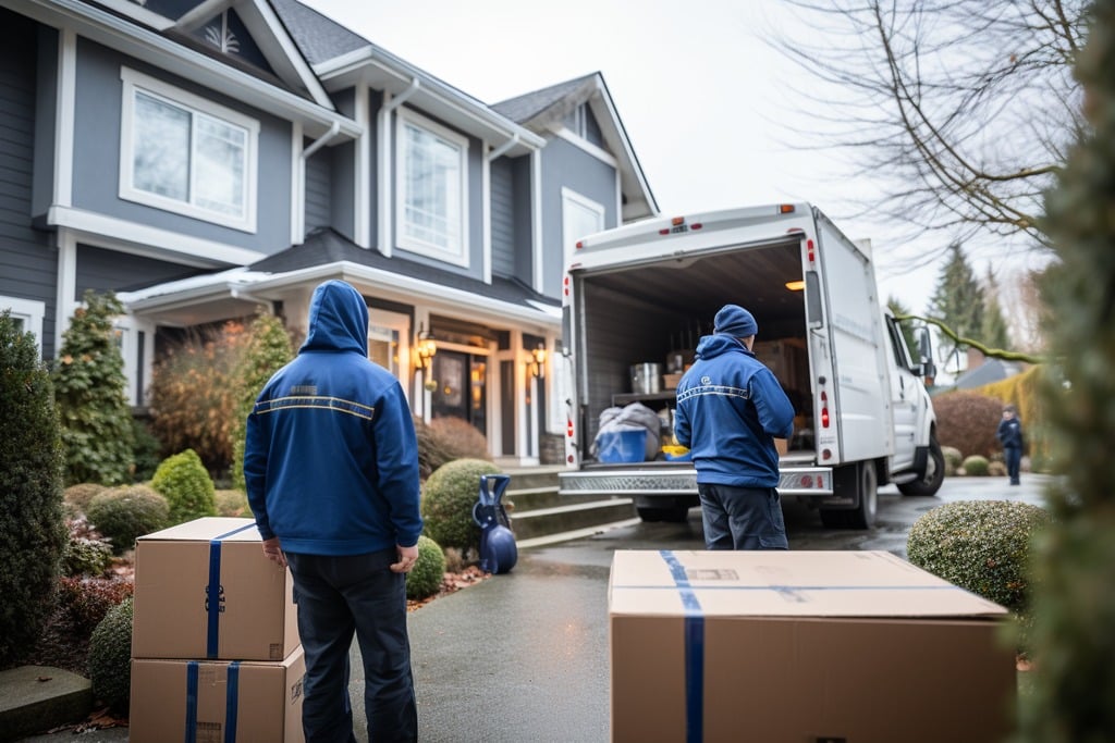 Movers Dressed Warm in Winter