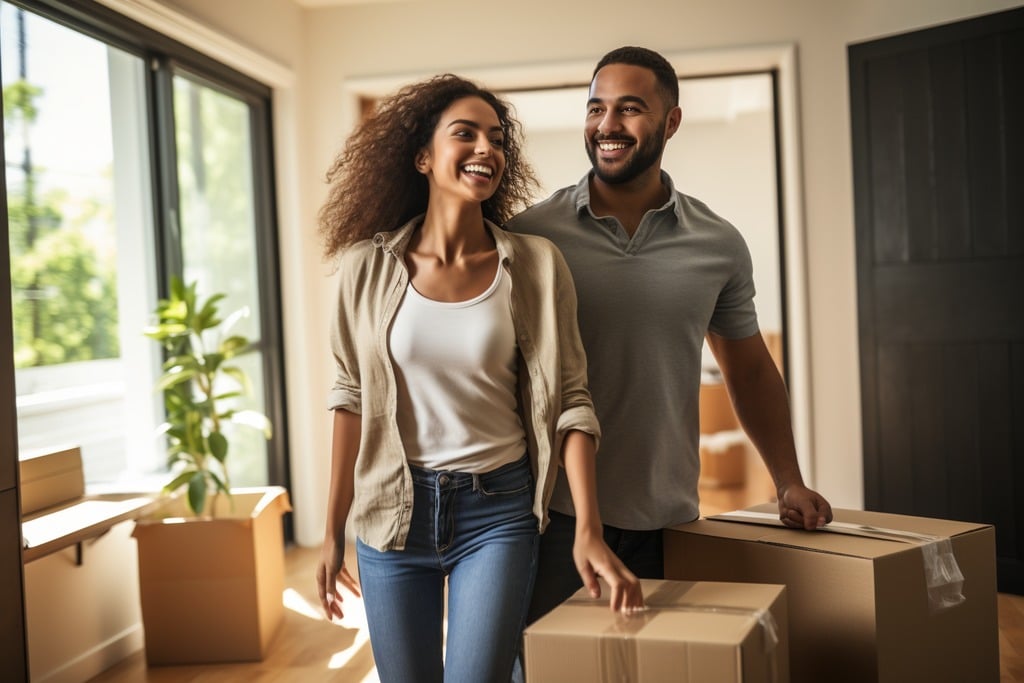 New Homeowners Moving Into Their Home