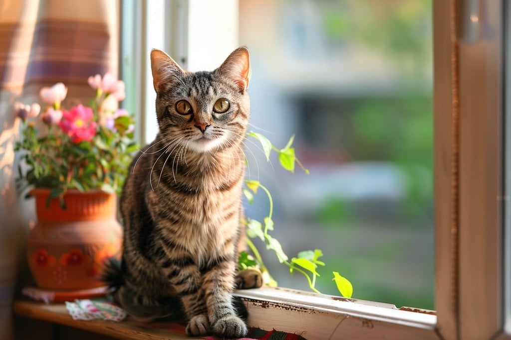 A Cat Sitting on a Windowsill