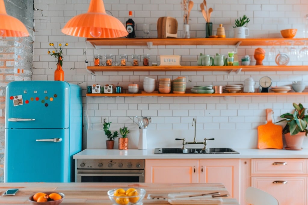 Kitschy Kitchen with Variations of Orange
