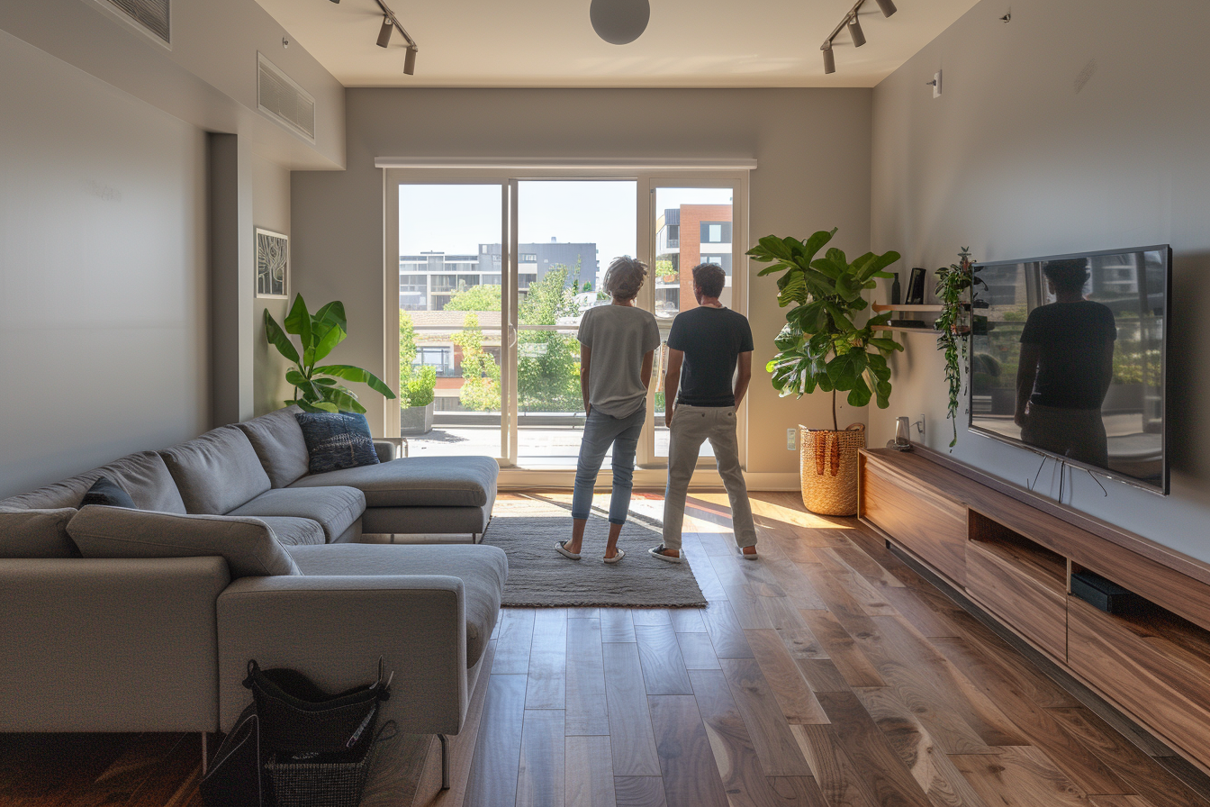 Two Friends Touring a Condo For Sale