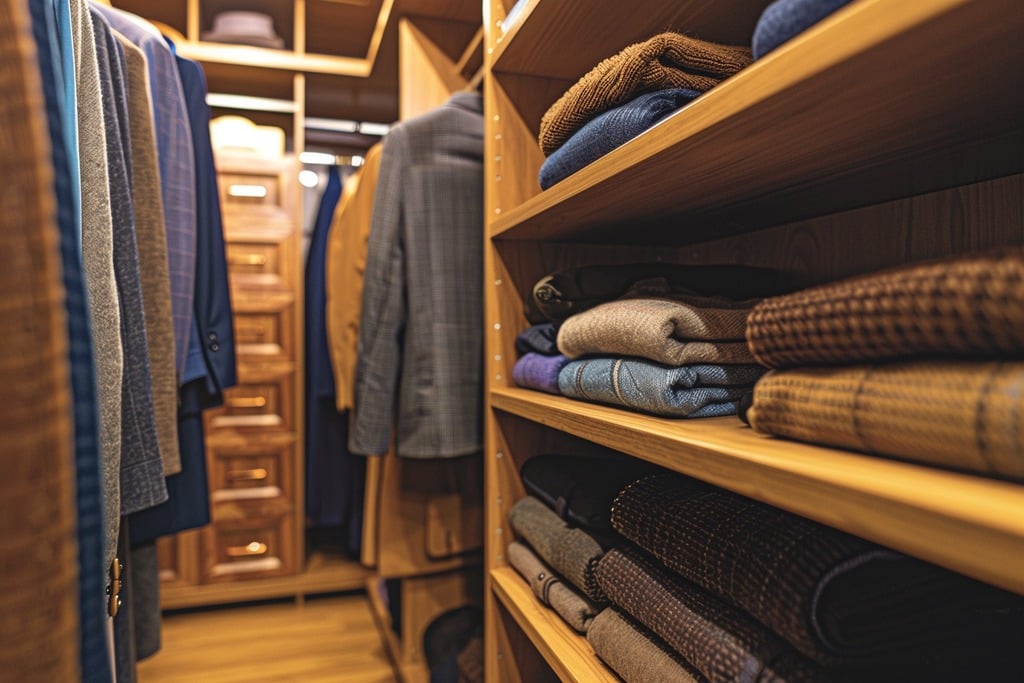 Walk-in Closet Filled with Clothes