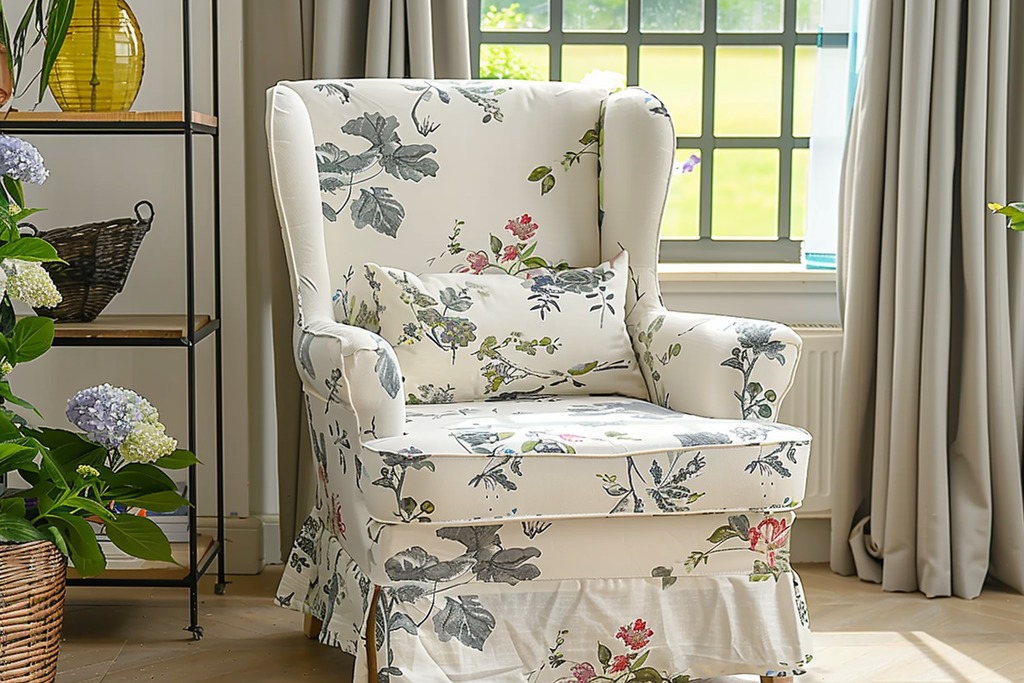 Chair with Canvas Slipcover