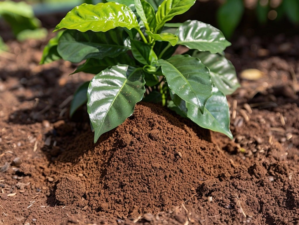 Coffee Grounds Under Plant