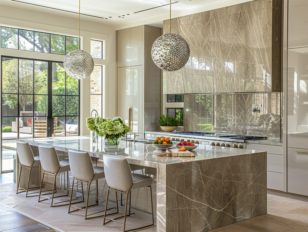 High-Gloss Cabinetry in a Luxury Home